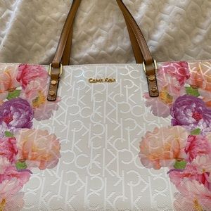 Calvin Klein floral satchel